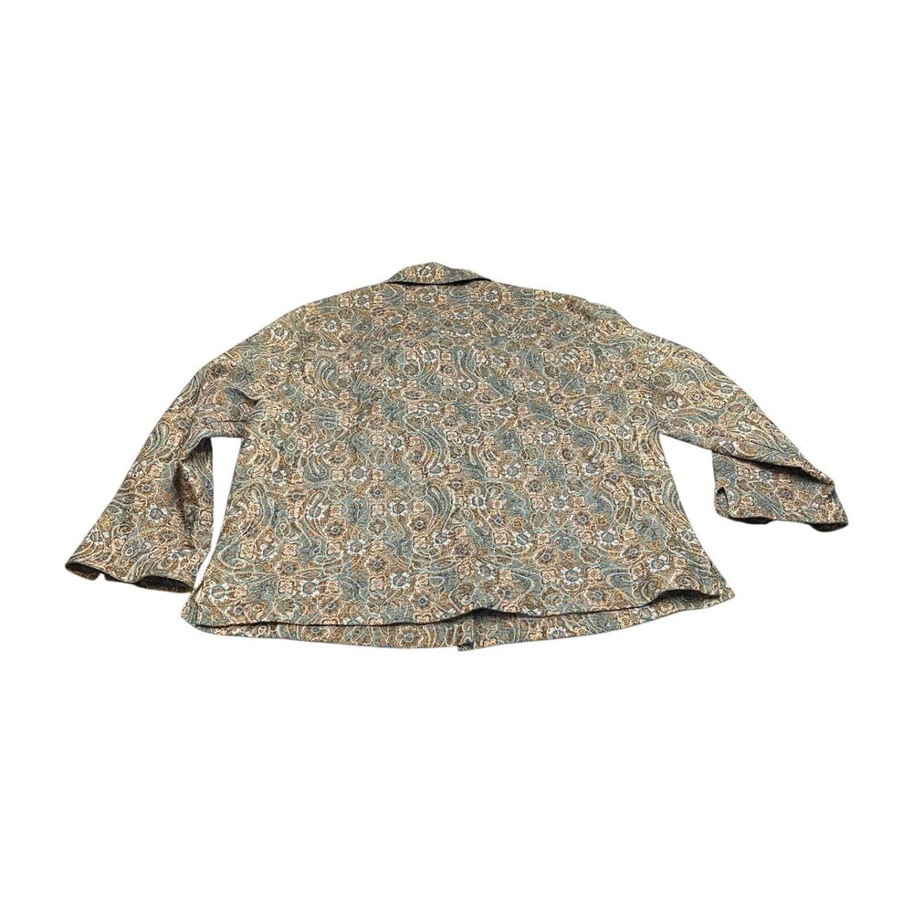 Rebecca Malone Jacket Women's Multi Paisley Print Cotton Stretch Button Front - Picture 2 of 8